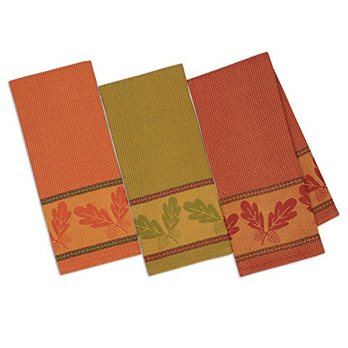 Cotton French Jacquard Dish Towels, 20x28 Set of 3, Decorative Tea Towels for Everyday Kitchen Cooking and Baking